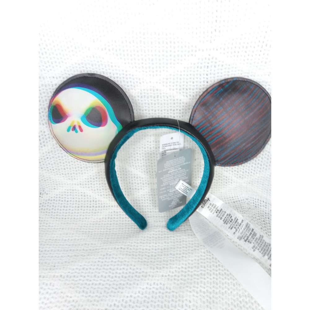 Disney Jack Skellington Ear Headband Black 3D Chromatic Halloween NEW